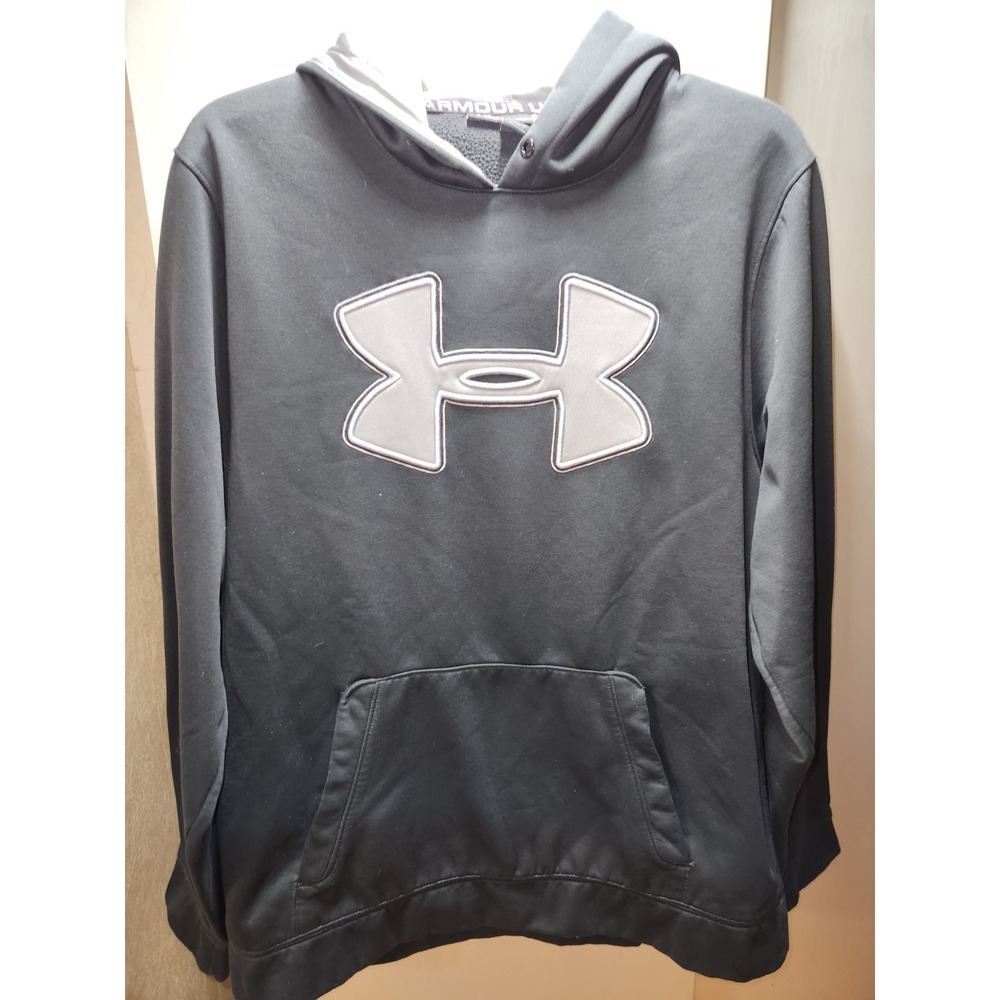 Men's‎ Under Armour Big Logo Hoodie Comfort Black Size Large Pockets Athleisure